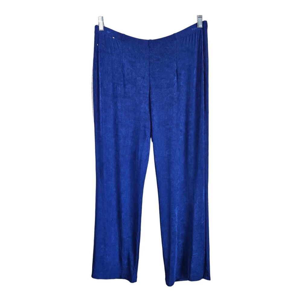 CHICO'S Travelers 2 Women's Petite 12 12P Pants Pull On Royal Blue Straight 32